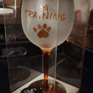 Cougar in training wine glass